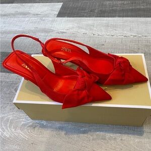 Zara red heels